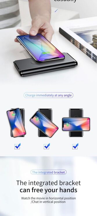 Внешний аккумулятор&nbsp;Baseus Wireless (10000mAh) WXHSD-D01 - Black: фото 13 из 22