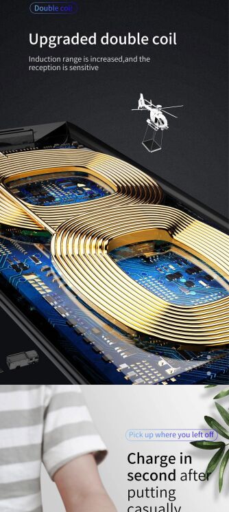 Внешний аккумулятор&nbsp;Baseus Wireless (10000mAh) WXHSD-D01 - Black: фото 12 из 22