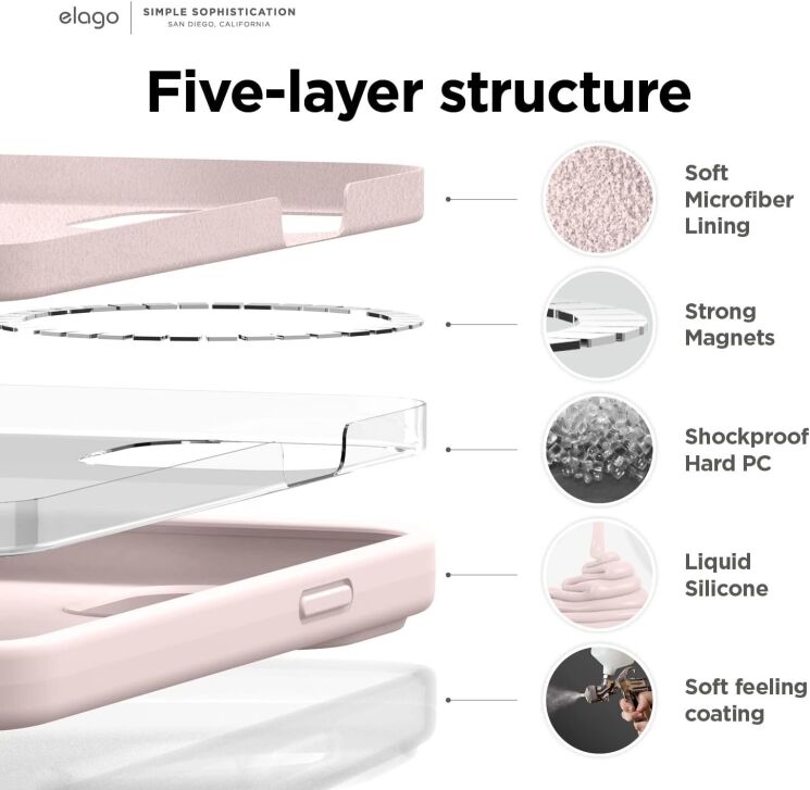 Защитный чехол Elago Silicone Case MagSafe для Apple iPhone 14 - Pink: фото 7 из 8