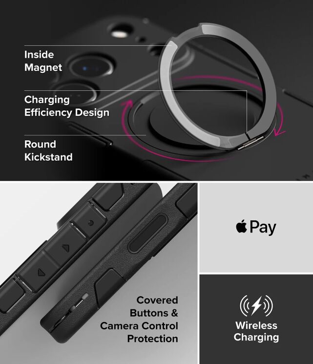 Защитный чехол Ringke Alles Magnetic (FP) для iPhone 18 Pro Max (8800380462175) - Black (423990B) Защитный чехол Ringke Alles Magnetic (FP) для iPhone 18 Pro Max (8800380462175) - Black: фото 16 из 18