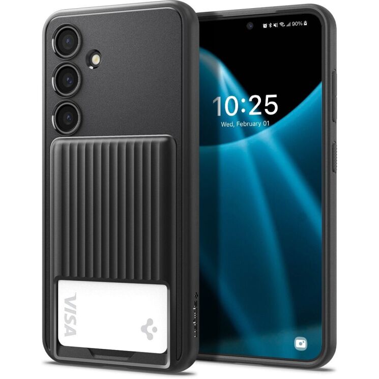 Защитный чехол Spigen (SGP) Liquid Slot для Samsung Galaxy S24 (S921) - Matte Black: фото 1 из 15