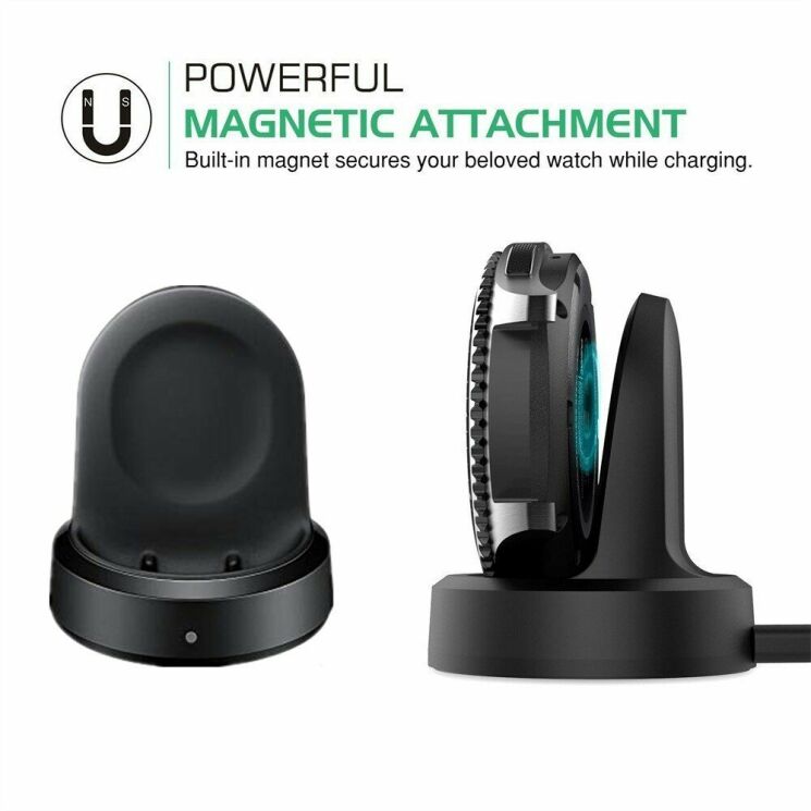 Зарядний пристрій Deexe Wireless Charging Dock для Samsung Galaxy Watch 42mm / 46mm / Gear S3 / Gear Sport - Black: фото 6 з 9