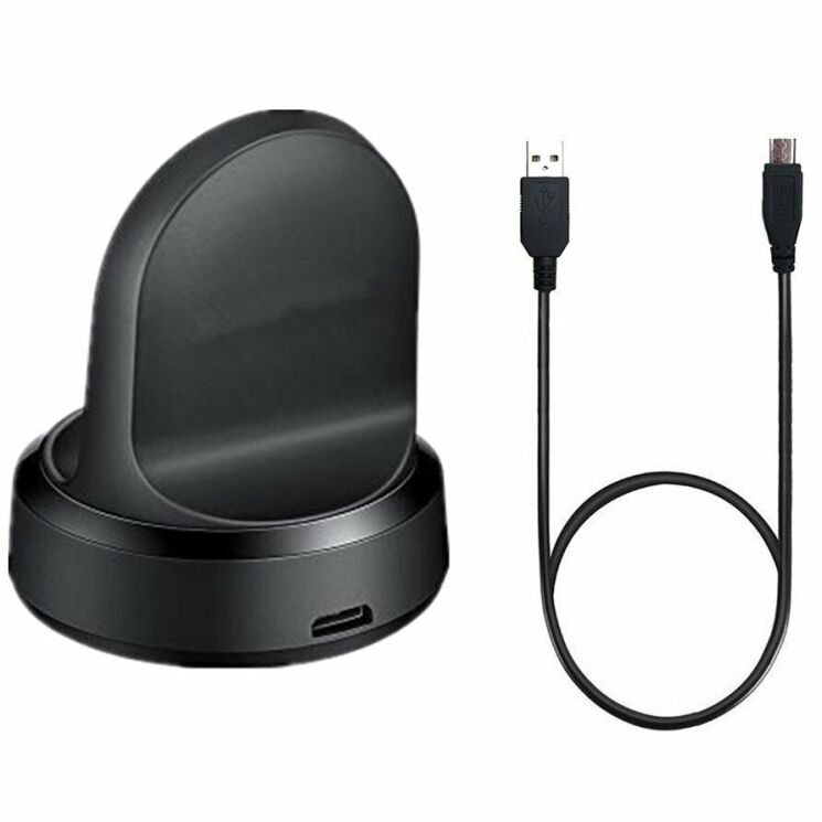 Зарядний пристрій Deexe Wireless Charging Dock для Samsung Galaxy Watch 42mm / 46mm / Gear S3 / Gear Sport - Black: фото 1 з 9