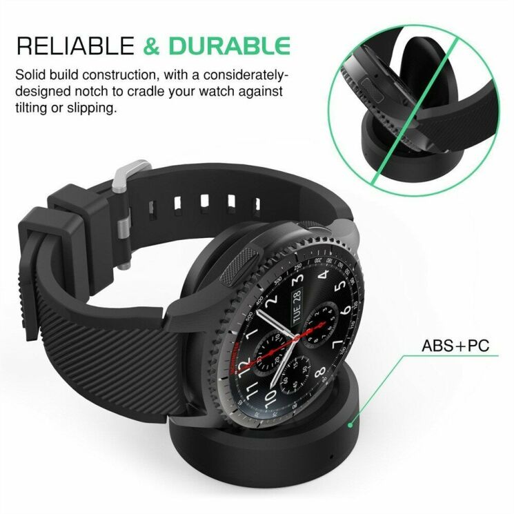 Зарядний пристрій Deexe Wireless Charging Dock для Samsung Galaxy Watch 42mm / 46mm / Gear S3 / Gear Sport - Black: фото 8 з 9