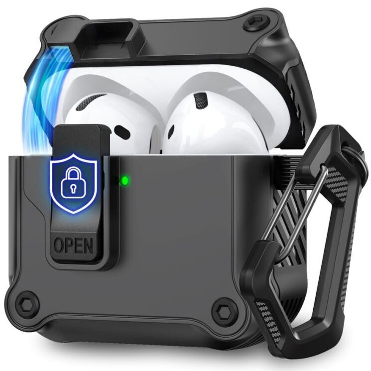 Захисний чохол AHASTYLE JY10 для Apple AirPods 4 - Black: фото 1 з 6