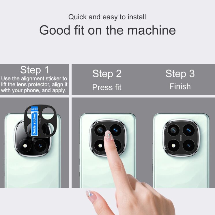 Захисна рамка IMAK Camera Styling для Xiaomi Redmi Note 14 Pro Plus - Black: фото 6 з 7