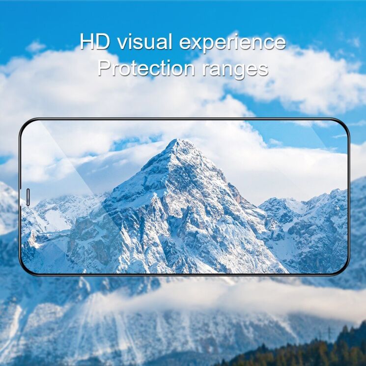 Защитное стекло AMORUS Full Glue Tempered Glass для iPhone 14 - Black: фото 11 из 12