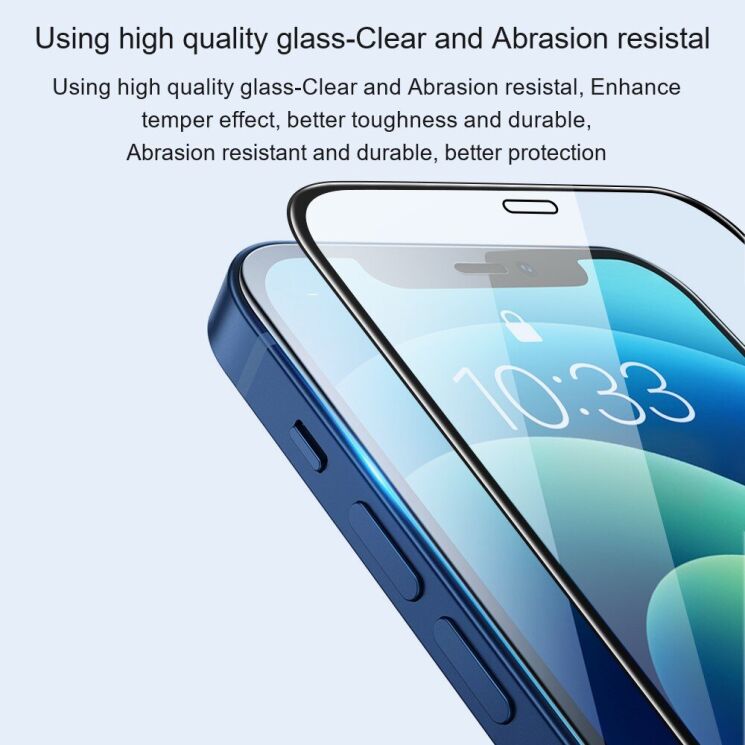 Защитное стекло AMORUS Full Glue Tempered Glass для iPhone 14 - Black: фото 8 из 12