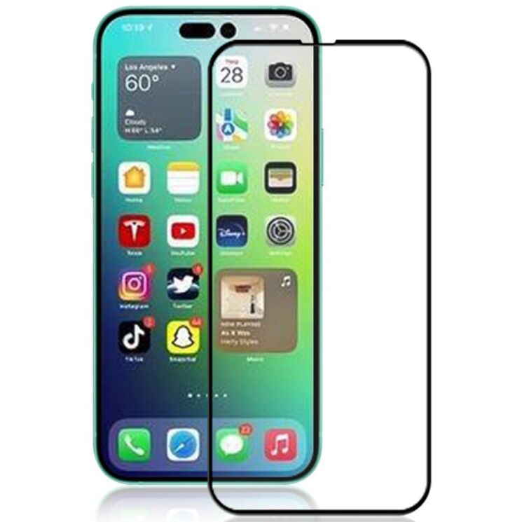 Защитное стекло AMORUS Full Glue Tempered Glass для iPhone 14 - Black: фото 1 из 12