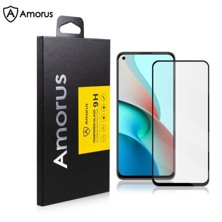 Защитное стекло AMORUS Full Glue Tempered Glass для Xiaomi Mi 11 Lite / 11 Lite NE - Black: фото 8 из 9