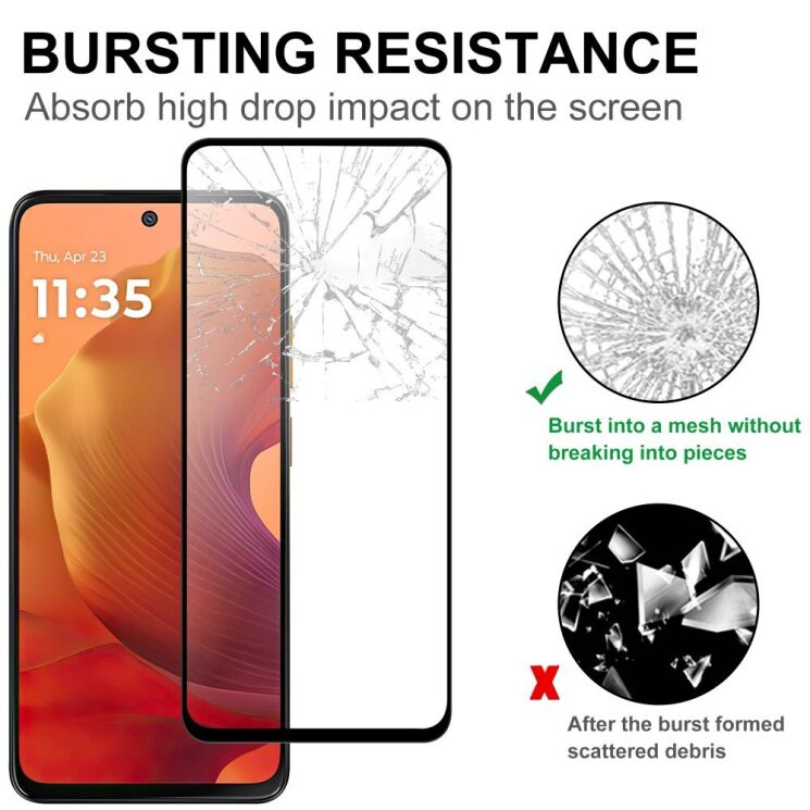 Захисне скло Deexe Full Glue Coverage для Motorola Moto G15 Power - Black: фото 4 з 4