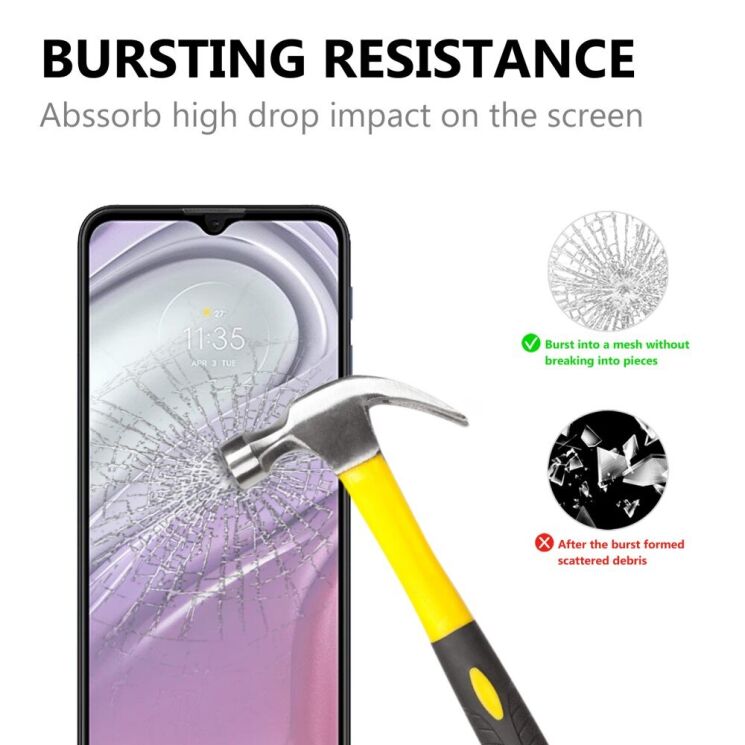 Защитное стекло Deexe Full Glue Coverage для Motorola Moto G20 - Black: фото 3 из 7