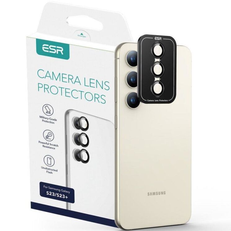Защитное стекло ESR Camera Lens для Samsung Galaxy S23 Plus (S916) - Black: фото 1 из 8