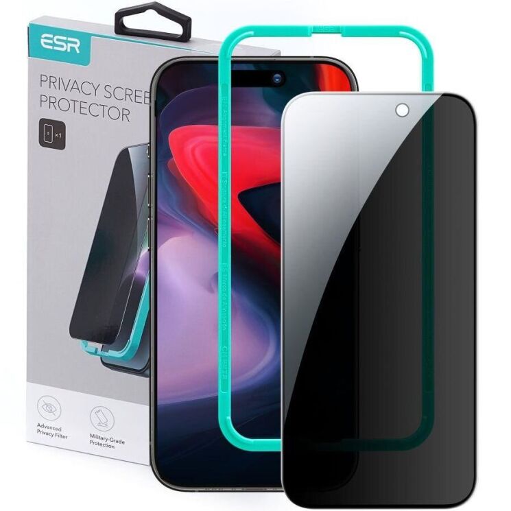 Защитное стекло ESR Privacy для Apple iPhone 15 Pro Max - Black: фото 1 из 10