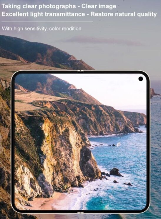 Защитное стекло на камеру IMAK Black Glass Lens для Google Pixel 9 Pro Fold - Black: фото 8 из 10