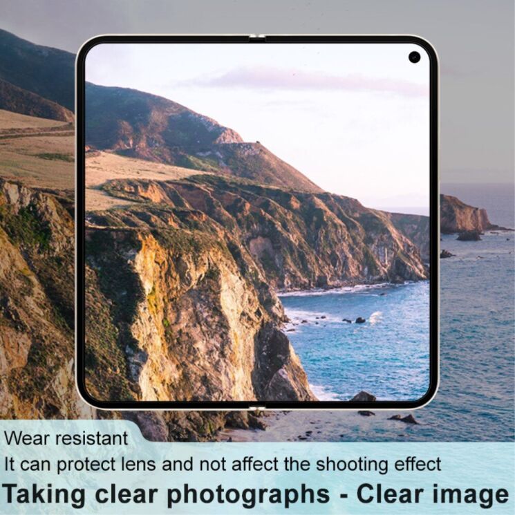 Защитное стекло на камеру IMAK Black Glass Lens для Google Pixel 9 Pro Fold - Black: фото 5 из 10