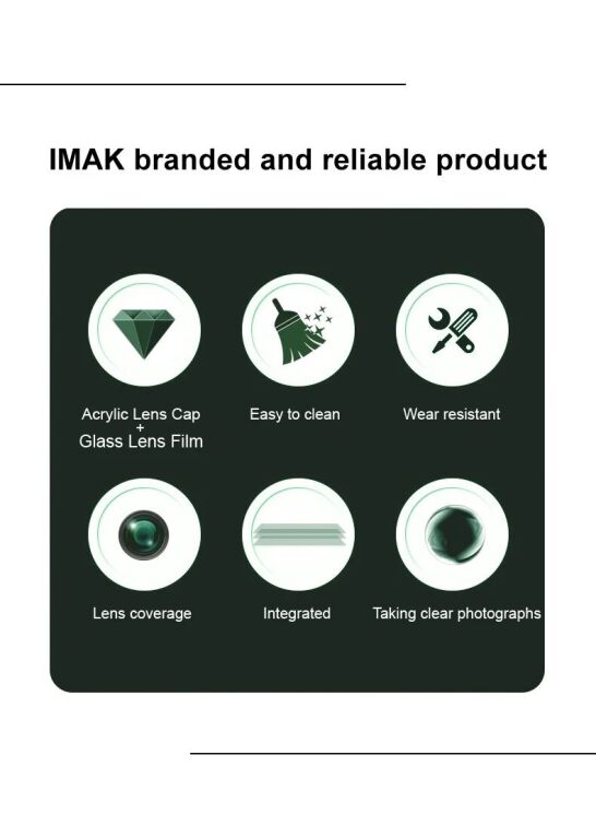 Захисне скло на камеру IMAK Black Glass Lens для Xiaomi Redmi Note 14 Pro 5G / Poco X7 - Black: фото 6 з 8