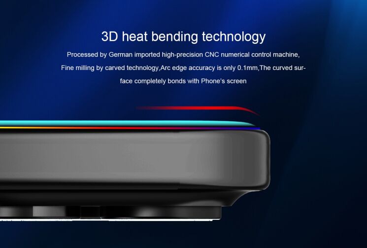 Защитное стекло NILLKIN 3D CP+ MAX для Apple iPhone 16 Pro Max - Black: фото 9 из 20