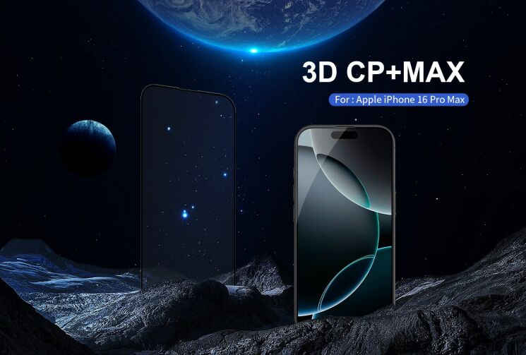 Защитное стекло NILLKIN 3D CP+ MAX для Apple iPhone 16 Pro Max - Black: фото 6 из 20