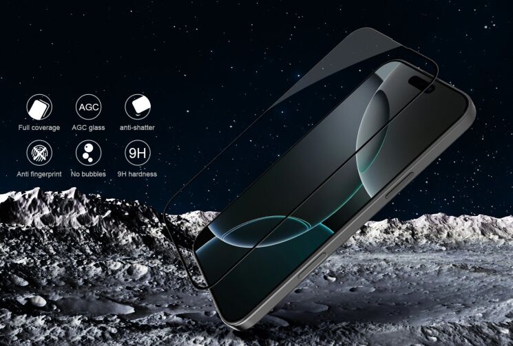 Защитное стекло NILLKIN 3D CP+ MAX для Apple iPhone 16 Pro Max - Black: фото 8 из 20