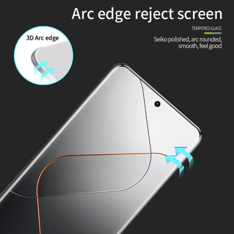 Захисне скло PINWUYO Full Glue Cover для Xiaomi 14 Pro - Black: фото 5 з 13