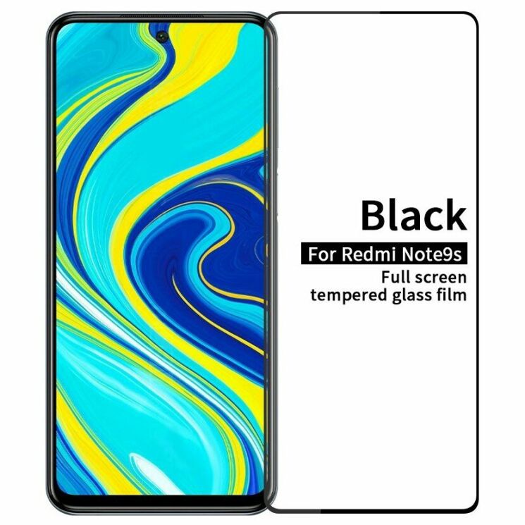 Защитное стекло PINWUYO Full Glue Cover для Xiaomi Redmi Note 9s - Black: фото 1 из 15