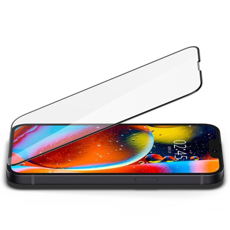 Защитное стекло Spigen (SGP) Glas.tR SLIM HD для Apple iPhone 13 / 13 Pro / 14 / 16e - Black: фото 3 из 10