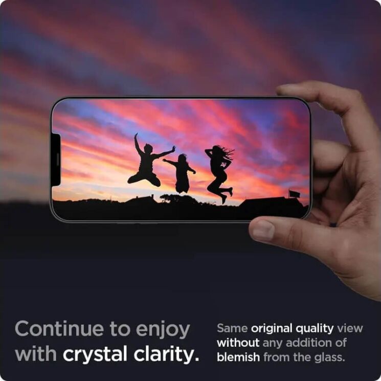 Защитное стекло Spigen (SGP) Glas.tR SLIM HD для Apple iPhone 13 / 13 Pro / 14 / 16e - Black: фото 8 из 10