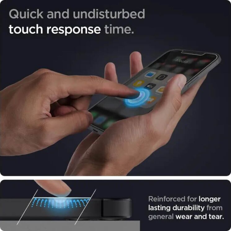 Защитное стекло Spigen (SGP) Glas.tR SLIM HD для Apple iPhone 13 / 13 Pro / 14 / 16e - Black: фото 9 из 10