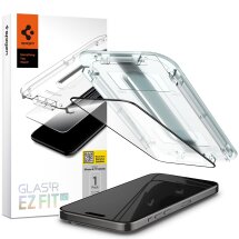 Захисне скло Spigen (SGP) Screen Protector GLAS.tR EZ Fit Black для Apple iPhone 15 Pro (AGL06899) - Black: фото 1 з 13