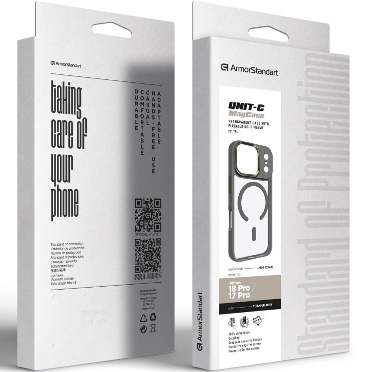Защитный чехол ArmorStandart Unit MagCase для iPhone 18 Pro / 17 Pro - Titanium Grey: фото 2 из 2