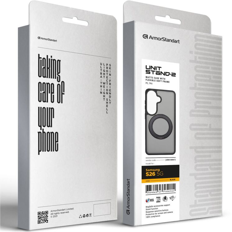 Защитный чехол ArmorStandart Unit Stand2 для Samsung Galaxy S26 (S942) - Black: фото 6 из 6