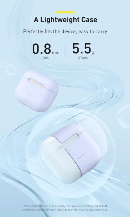 Защитный чехол BASEUS Super Thin для Apple AirPods 3 - White: фото 10 из 19