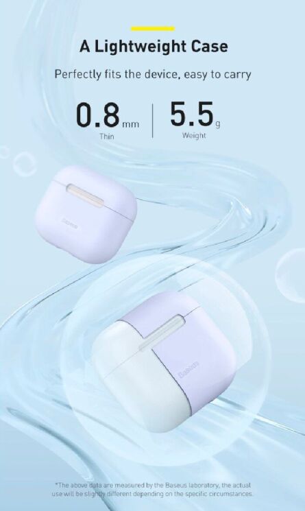 Защитный чехол BASEUS Super Thin для Apple AirPods 3 - Blue: фото 10 из 19