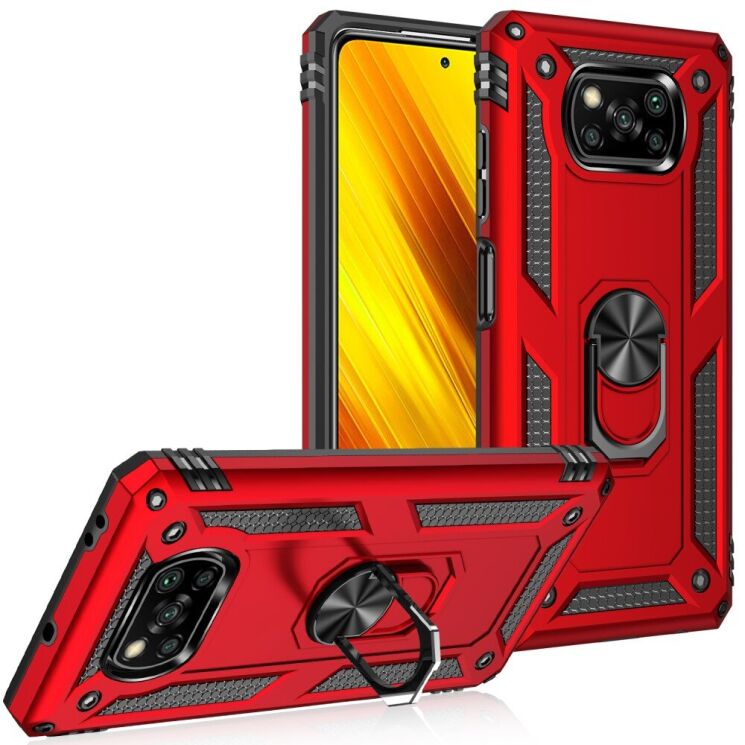 Защитный чехол Deexe Armor Case для Xiaomi Poco X3 / Poco X3 Pro - Red: фото 2 из 5