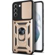Защитный чехол Deexe Armor Shield для Samsung Galaxy S21 FE (G990) - Gold (240228F)