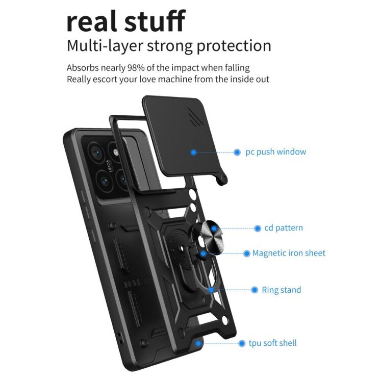 Защитный чехол Deexe Armor Shield для Xiaomi 14T Pro - Blue: фото 6 из 7