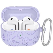 Захисний чохол Deexe Dinosaur Design для Samsung Galaxy Buds 3 / Buds 3 Pro - Light Purple: фото 1 з 7