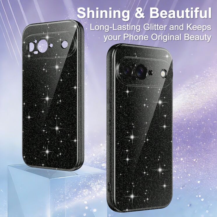 Захисний чохол Deexe Glitter Case with MagSafe для Google Pixel 9 - Blue: фото 5 з 7