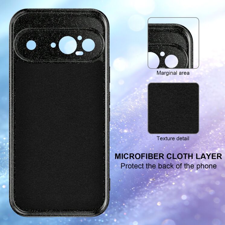Захисний чохол Deexe Glitter Case with MagSafe для Google Pixel 9 - Blue: фото 4 з 7