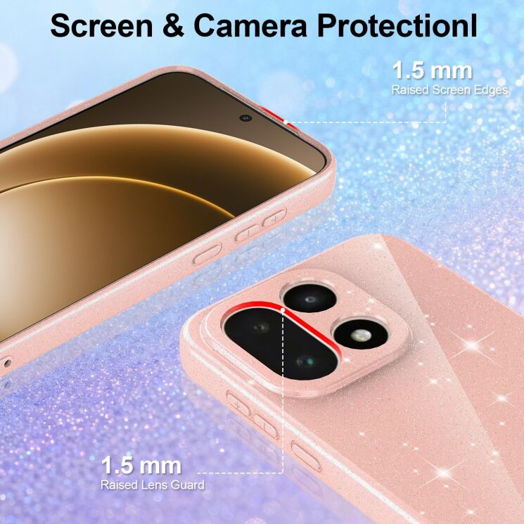 Защитный чехол Deexe Glitter Case with MagSafe для OnePlus 15 - Pink (391374P) Защитный чехол Deexe Glitter Case with MagSafe для OnePlus 15 - Pink: фото 2 из 7