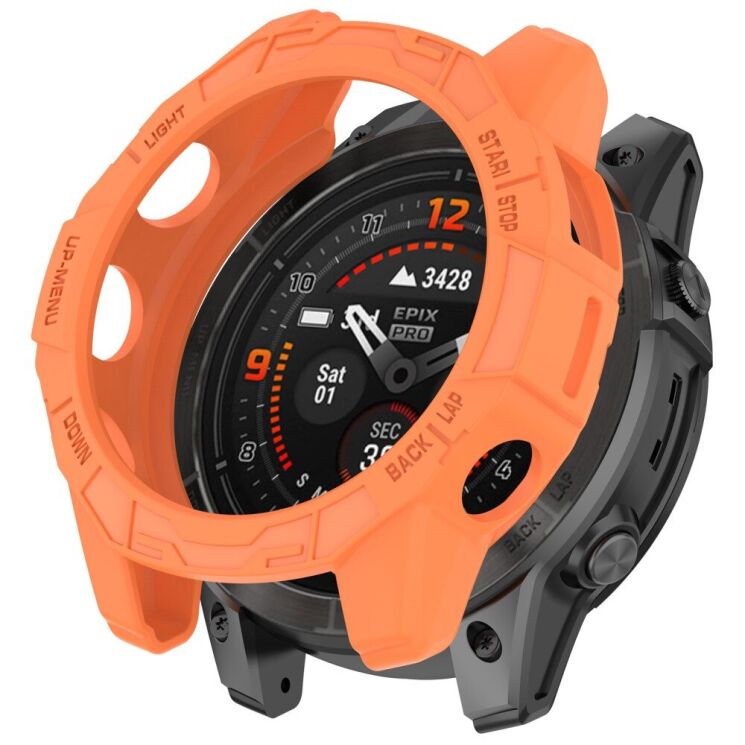 Захисний чохол Deexe Hollow Cover для Garmin Fenix E (47mm) - Orange: фото 1 з 5