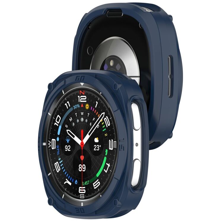 Защитный чехол Deexe Hollow Cover для Samsung Galaxy Watch 8 (40mm) - Midnight Blue: фото 2 из 6