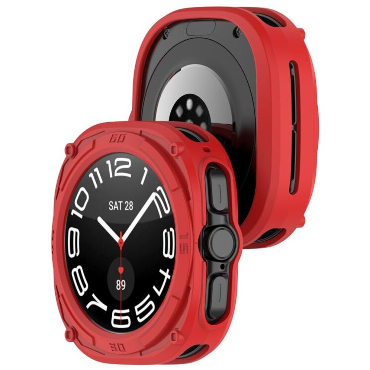 Защитный чехол Deexe Hollow Cover для Samsung Galaxy Watch Ultra (47mm) - Red: фото 6 из 7