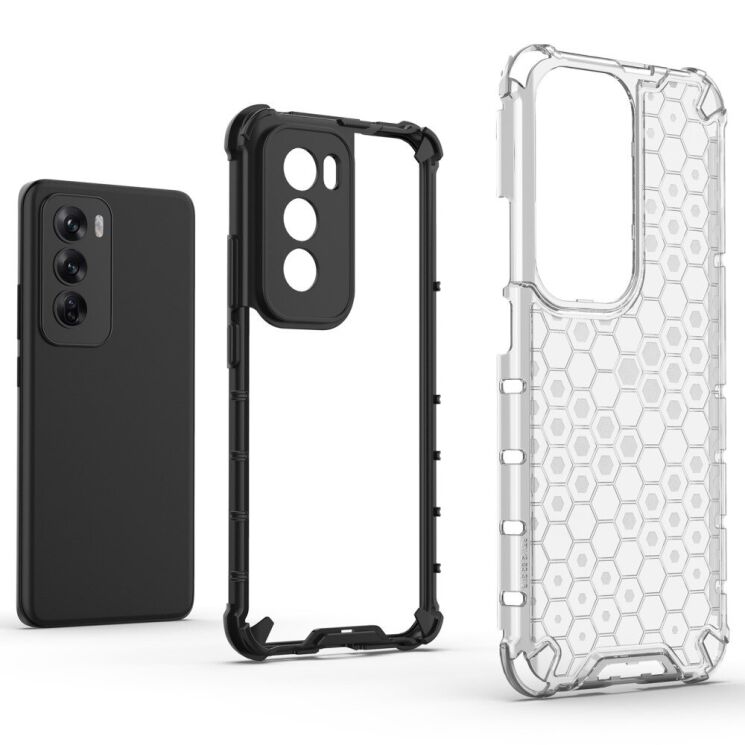 Защитный чехол Deexe Honeycomb Series для OPPO Reno 12 - Grey: фото 4 из 5