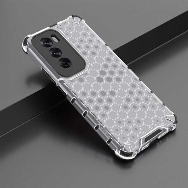 Защитный чехол Deexe Honeycomb Series для OPPO Reno 12 - Grey: фото 2 из 5