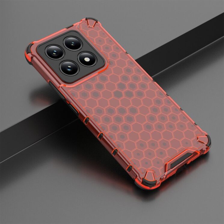 Захисний чохол Deexe Honeycomb Series для Xiaomi 14T - Red: фото 3 з 5