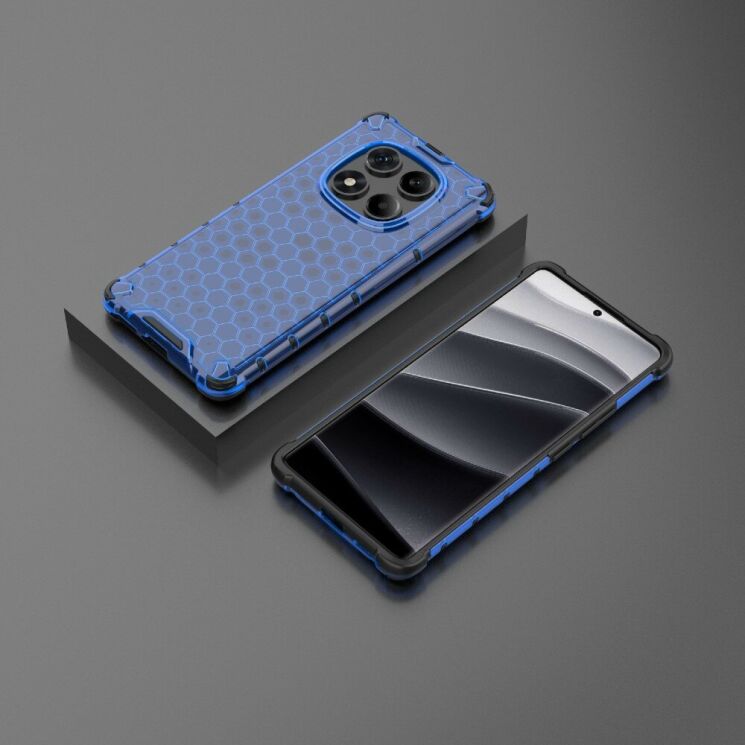 Защитный чехол Deexe Honeycomb Series для Xiaomi Redmi Note 14 Pro - Blue: фото 2 из 5