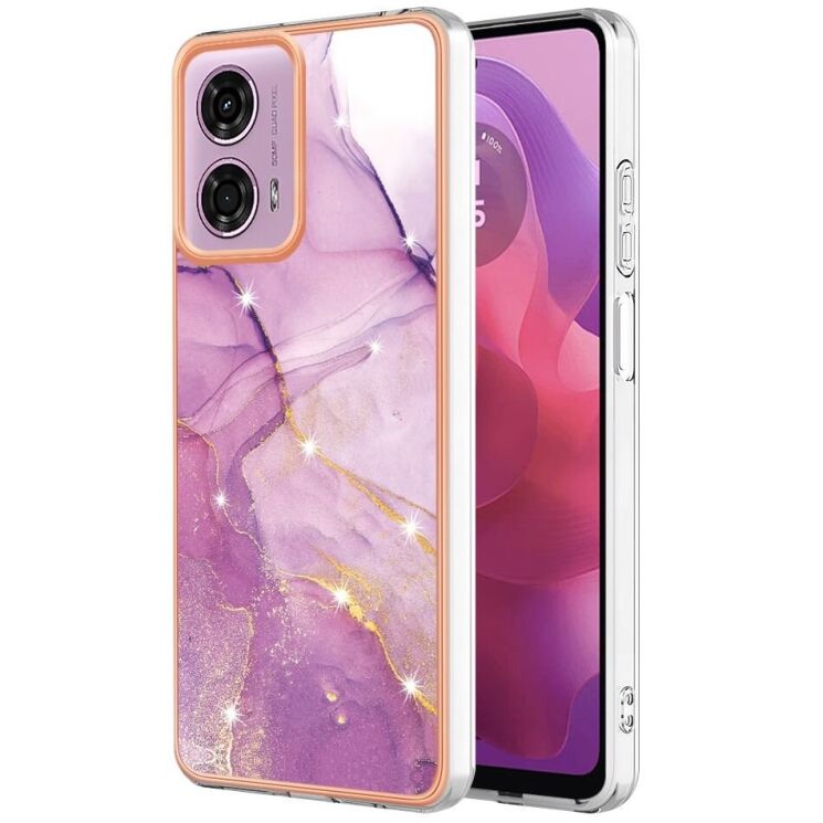 Защитный чехол Deexe Marble Style для Motorola Moto G24 / G04 / G04s / E14 - Light Purple: фото 1 из 6