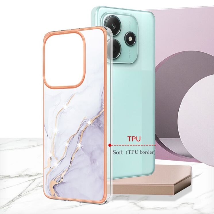 Защитный чехол Deexe Marble Style для Xiaomi Redmi Note 14 Pro 5G / Note 14 Pro Plus / Poco X7 - Purple: фото 6 из 6